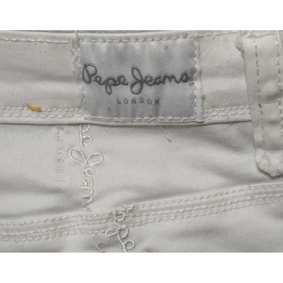 Pepe Jeans Womens Tag 28 Embroidered Pepe Throughout White 28/30 - Picture 12 of 16